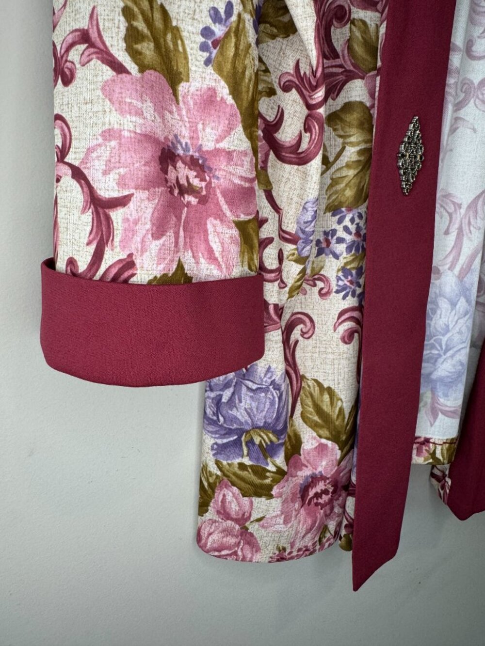 Womens Blair Vintage Floral Cardigan Kimono Robe Large Silk - Picture 5 of 7